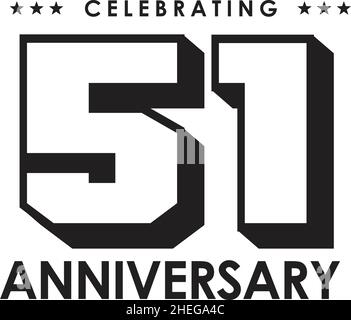 51th years anniversary emblem vector logo design Stock Vector