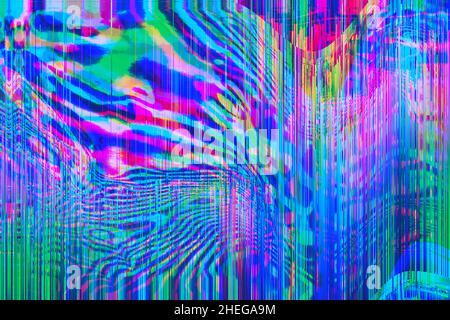 Motion Glitch interlaced Distorted psychedelic zebra futuristic background Stock Photo