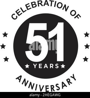 51th years anniversary emblem vector logo design Stock Vector