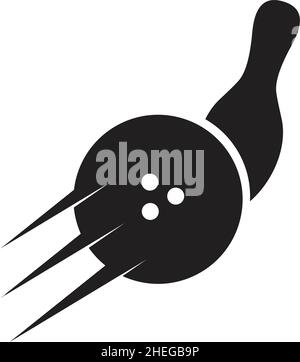 Bowling sport competition vector logo design Stock Vector