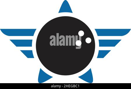 Bowling sport competition vector logo design Stock Vector