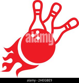 Bowling sport competition vector logo design Stock Vector