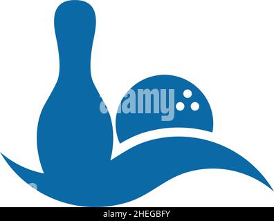 Bowling sport competition vector logo design Stock Vector