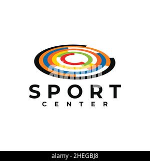 Sport center with colorful circle vector logo design Stock Vector