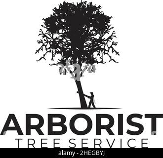 Arborist tree cutter vector logo design Stock Vector