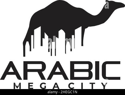 Arabic middle east city building vector logo design Stock Vector