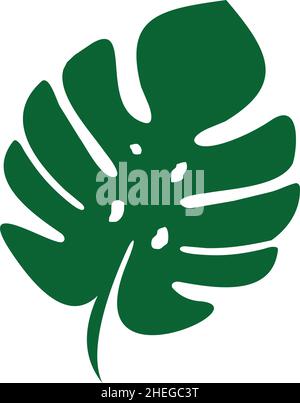 Monstera delicious leaf plant vector logo design Stock Vector