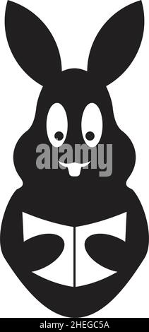 Rabbit read book vector logo design for education Stock Vector