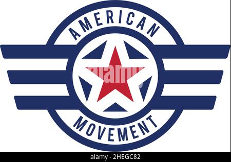 American star emblem vector logo design Stock Vector