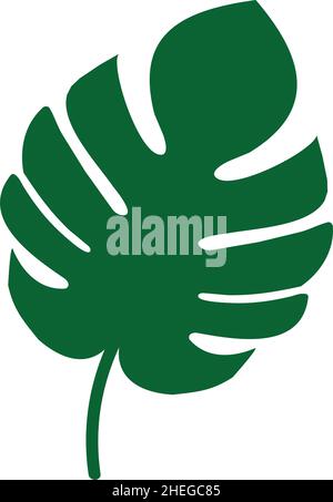 Monstera delicious leaf plant vector logo design Stock Vector