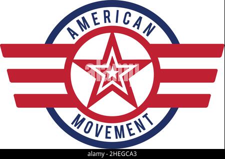 Celebrate Independence Day with our patriotic American Star logo