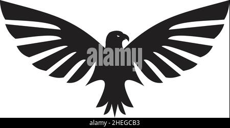 Black eagle icon vector logo design Stock Vector