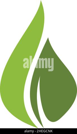 Green natural leaf icon vector logo design Stock Vector