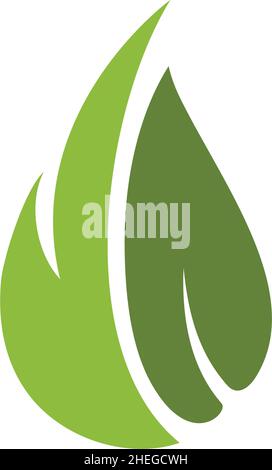 Green natural leaf icon vector logo design Stock Vector