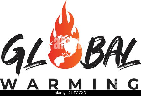 Global warming symbol vector logo design Stock Vector