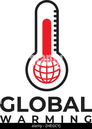 Global warming symbol vector logo design Stock Vector