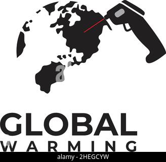 Global warming symbol vector logo design Stock Vector