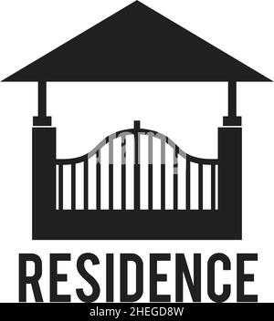 Real estate and home building fence vector logo design Stock Vector