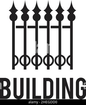 Real estate and home building fence vector logo design Stock Vector