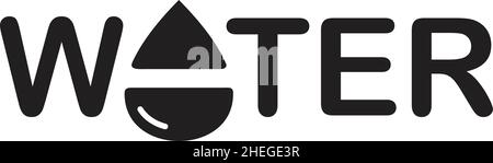 Water text incorporated with water drop vector A letter logo Stock Vector