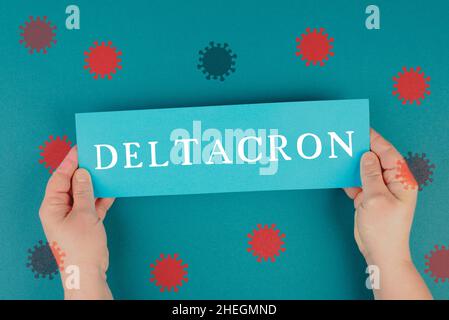 Deltacron, the new covid-19 variant, pandemic health care, mutation from delta and omicron, epedemic Stock Photo