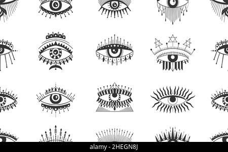 Evil eye sign. Decorative alchemy eyes symbol design, mystic, occult tattoo  style vector illustration set Stock Vector | Adobe Stock