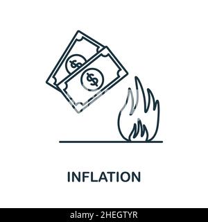 Inflation icon. Line element from crisis collection. Linear Inflation icon sign for web design, infographics and more. Stock Vector