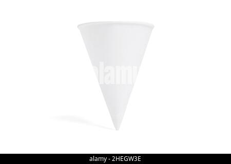 White paper cone bag. Hand made packaging for snacks, street food, gifts and souvenirs, flowers and festive confetti twisted from craft paper Stock Photo