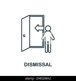 Dismissal icon. Line element from crisis collection. Linear Dismissal icon sign for web design, infographics and more. Stock Vector