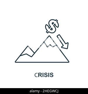 crisis icon. Line element from crisis collection. Linear crisis icon sign for web design, infographics and more. Stock Vector