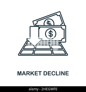 Market Decline icon. Line element from crisis collection. Linear Market Decline icon sign for web design, infographics and more. Stock Vector