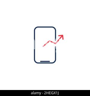 Mobile Phone call line icon. linear style sign for mobile concept and web design. Smartphone outgoing call outline vector icon. Symbol, logo illustrat Stock Vector