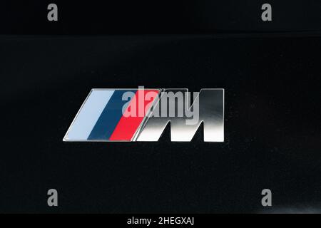 KRASNODAR, RUSSIA - NOVEMBER 19, 2020: BMW Motorsport M logo and brand sign Stock Photo