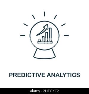 Predictive Analytics icon. Line element from customer relationship collection. Linear Predictive Analytics icon sign for web design, infographics and Stock Vector