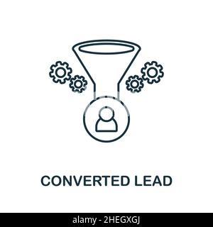 Converted Lead icon. Line element from customer relationship collection. Linear Converted Lead icon sign for web design, infographics and more. Stock Vector