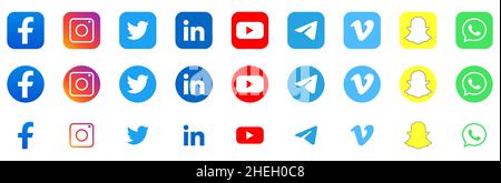 Popular social media logo Stock Vector