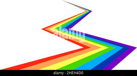 This is a illustration of A curved rainbow with a sense of perspective Stock Vector