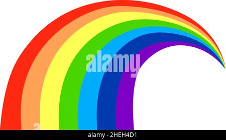 This is a illustration of A curved rainbow with a sense of perspective Stock Vector