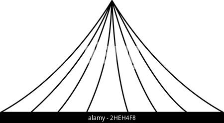 This is a illustration of A curved rainbow with a sense of perspective Stock Vector