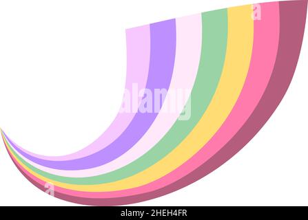 This is a illustration of A curved rainbow with a sense of perspective Stock Vector