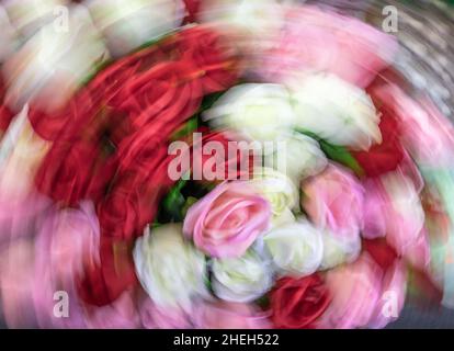 Abstract photo - intentional camera movement (ICM ) technique to create a dreamy, moody artistic background photo of blurry subjects - lines Stock Photo