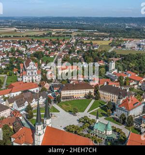 Altötting is a nationally known place of pilgrimage in the Inn-Salzach tourist region. Stock Photo