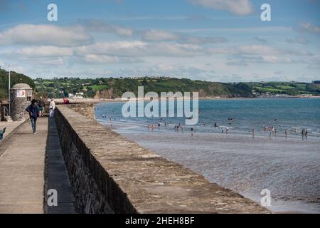 Popular holiday destination, Saundersfoot,  Pembrokeshire, Wales Stock Photo