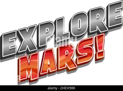 Explore Mars word logo design  illustration Stock Vector