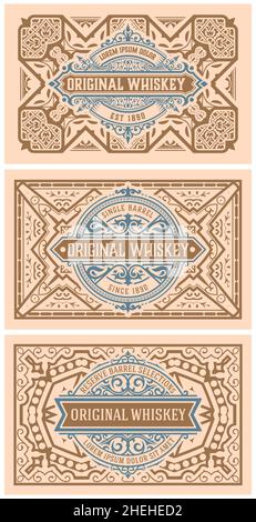 Set of 3 vintage labels for packing Stock Vector