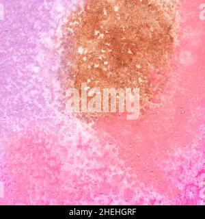Multicolored watercolor texture. Abstract background in pink, purple and gold colors. Stock Photo
