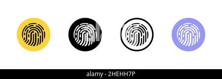 Fingerprint icon set. Touch id scanner icon. Fingerprint digital identification on smartphone icon. Vector on isolated background. EPS 10. Stock Vector