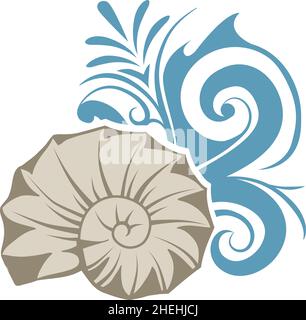 seashell nautilus Stock Vector