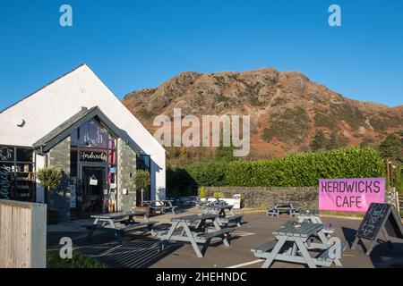 Herdwicks Cafe in the village of Coniston in Furness, Cumbria in the Lake District Stock Photo