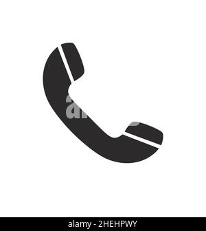 classic phone receiver silhouette icon symbol vector isolated on white background Stock Vector
